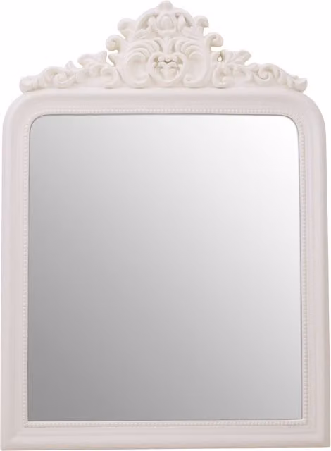 Orsina Giordano Ornate Floral Rectangular Wall Mirror in Gold, White and Beige – 1
