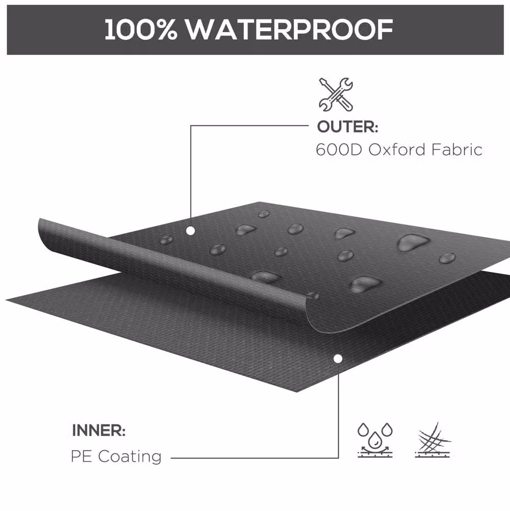 STILVORA Water-Repellent Oxford Fabric Garden Bench Cover in Black – 4