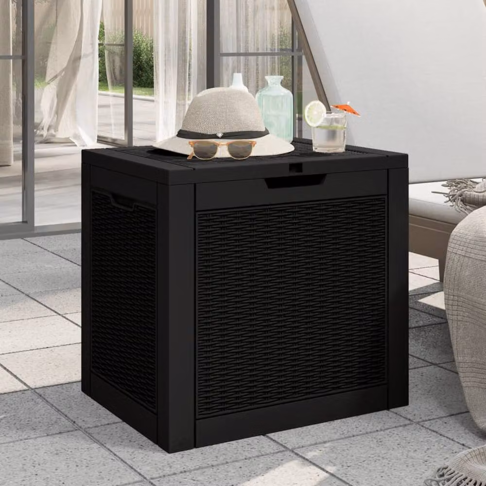 Berkfield Home Garden Storage Box in Black, W: 55.5 cm, D: 43 cm, H: 53 cm – 2