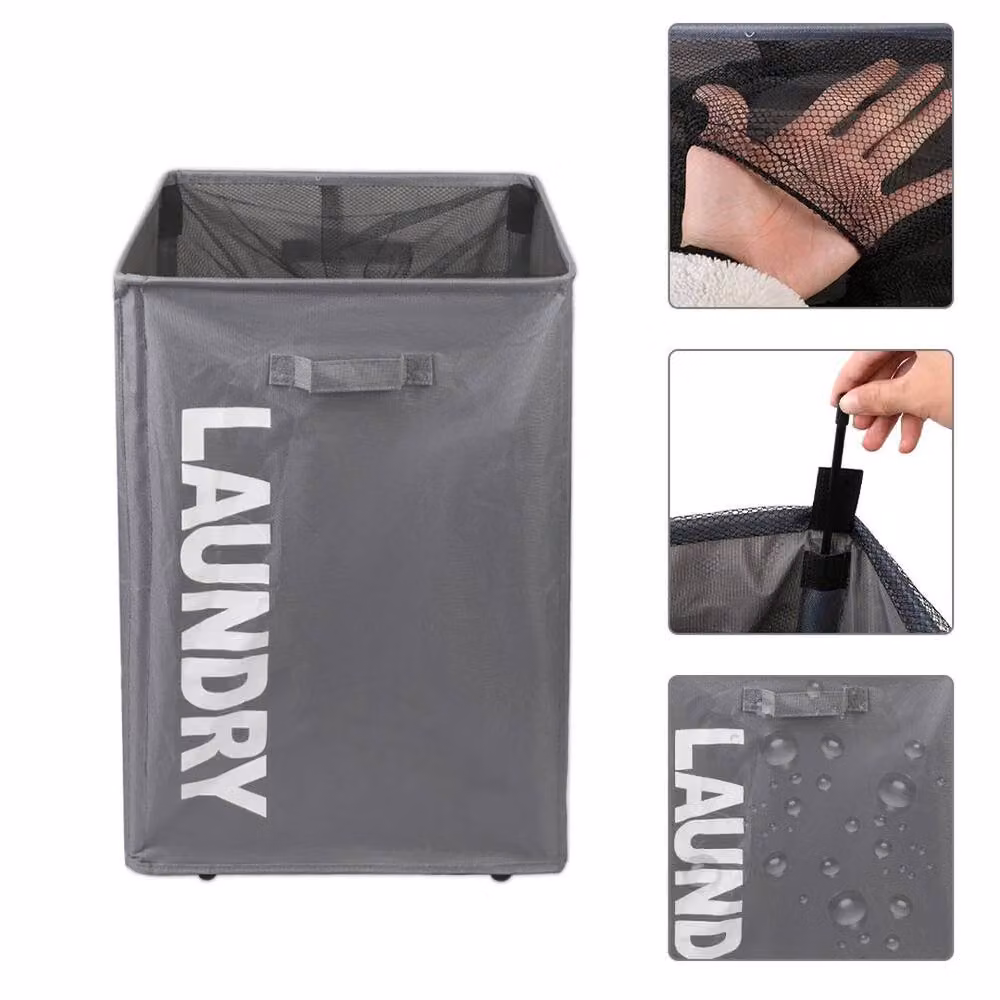 Kelvenix Large Collapsible Laundry Sorter Cart Hamper Basket on Wheels in Grey – 4