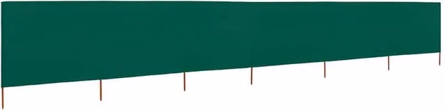 Berkfield Home 6-Panel Green Fabric Wind Screen Paravent, W: 800 cm, H: 160 cm