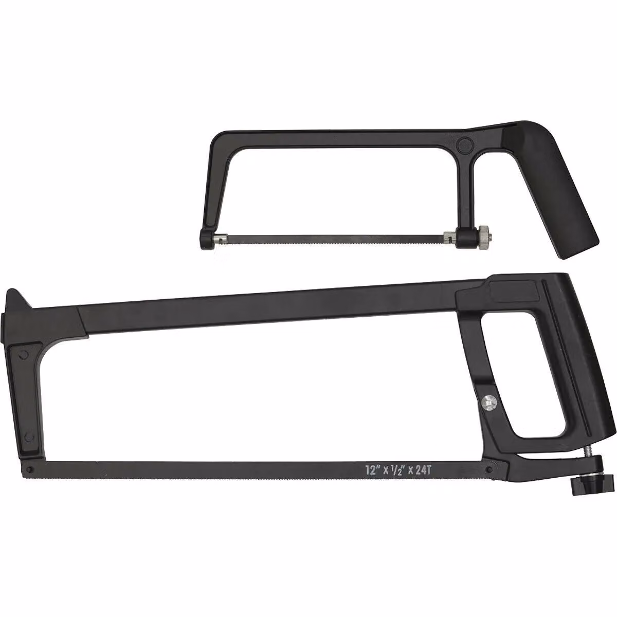 Loops 2 Pack Premium Die Cast Engineers Hacksaw 300mm and Junior Hacksaw 150mm in Black and Multicolour – 3