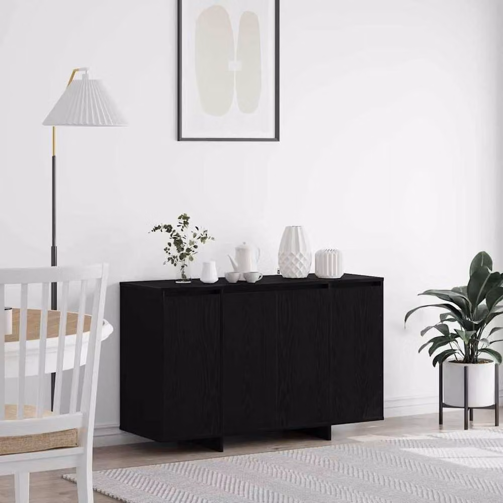 Berkfield Home Black Oak Wood Sideboard, W/D/H: 120 x 41 x 75 cm – 2