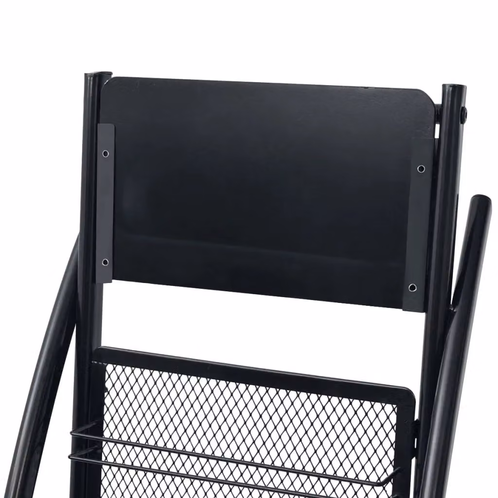 Berkfield Home Modern Black Metal Magazine Rack, W/D/H: 40 x 32 x 131 cm – 3