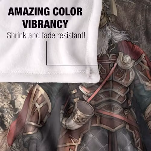Logovision Lord of the Rings War of the Rohirrim Hammerhand Helmet Super Soft Snuggle Blanket, Multicolour, W: 91.44 cm, D: 147 cm – 3