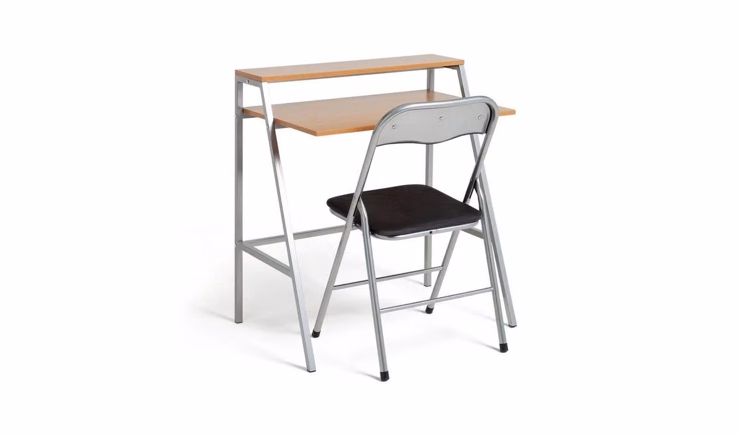 Black Industrial Home Office Furniture Set with Desk, Chair and Shelf in Wood and Metal