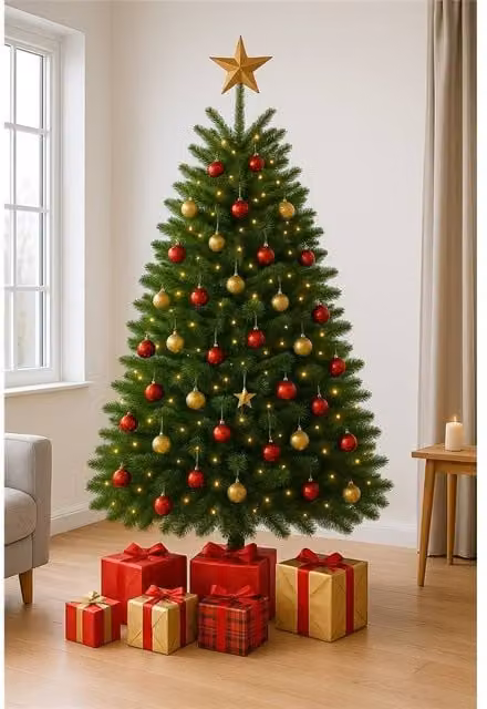Clifton Premier Nordman Fir Christmas Tree in Green, Height: 1.5 m – 1