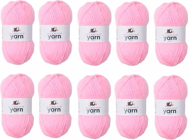 Korbond Yarn Pack, Light Pink, 10 x 100g