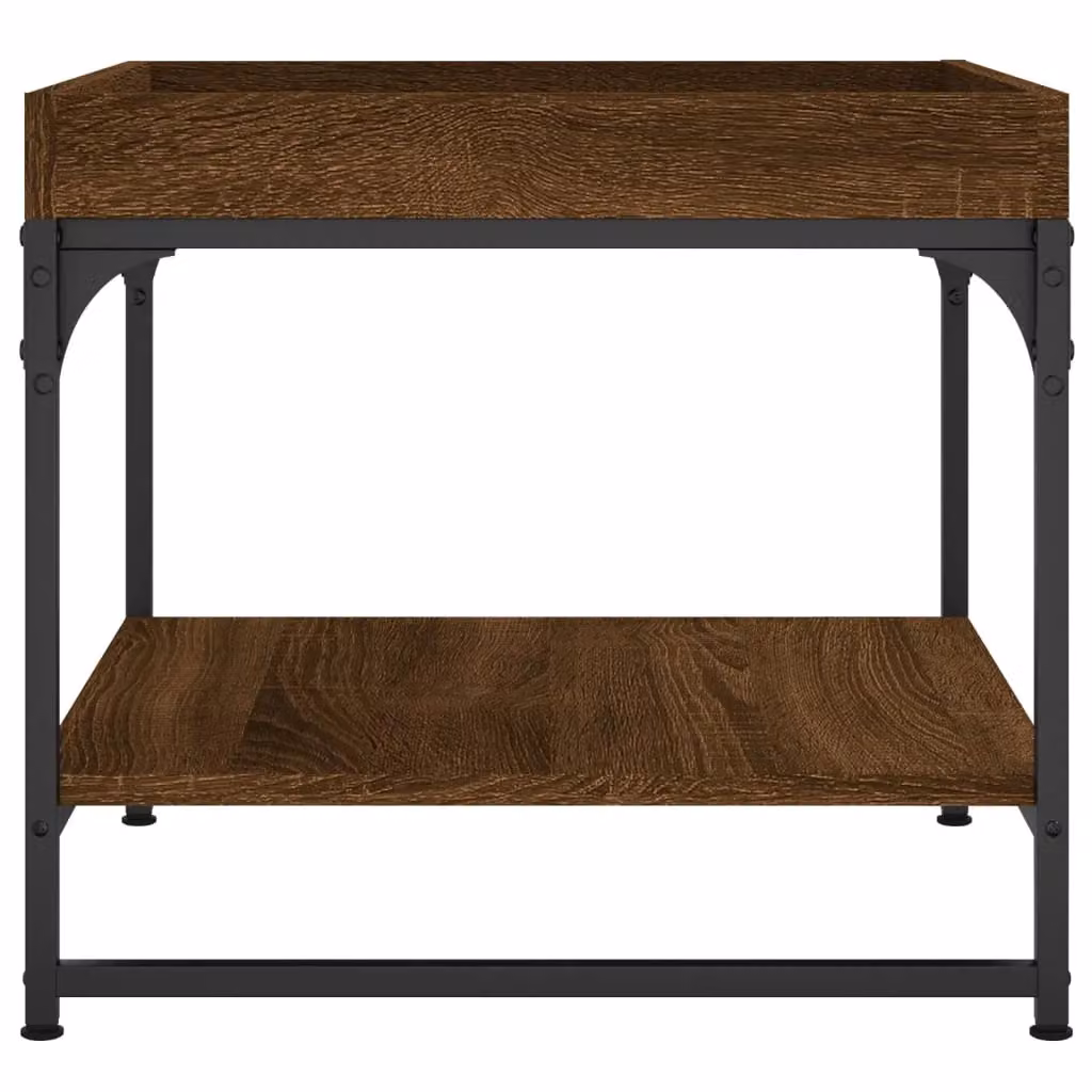 Berkfield Home Square Coffee Table in Brown Oak, W/D/H: 49.5 x 49.5 x 45 cm – 4