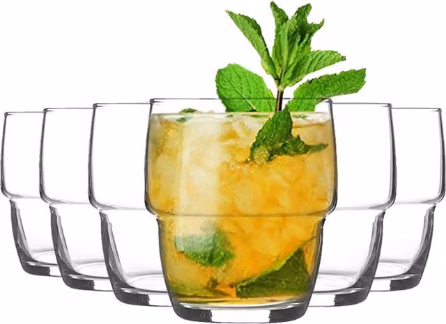 LAV Galata Stackable Tumbler Glasses, Clear, 285ml, Pack of 6 – 1