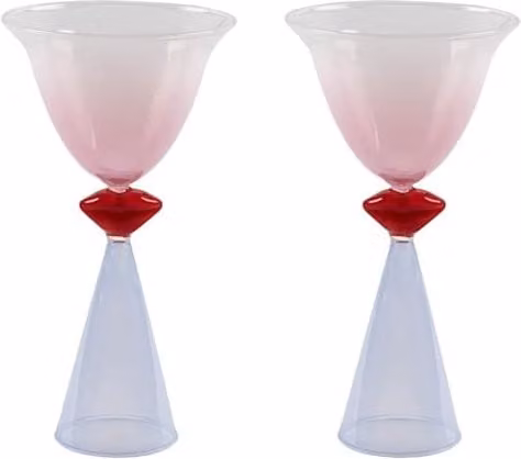 Eleanor Bowmer Set of 2 Pink Martini Cocktail Glasses