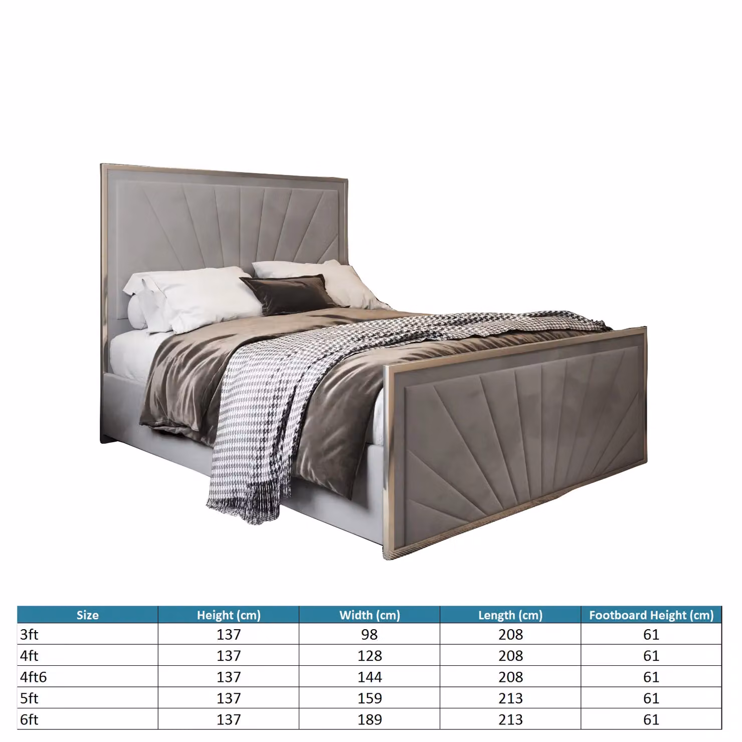 KDMD Roxy Single Upholstered Velvet Bed Frame in Grey – 4