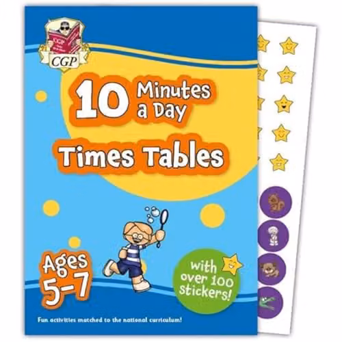 CGP 10 Minutes a Day Times Tables Activity Book for Ages 5-7 with Stickers – 1