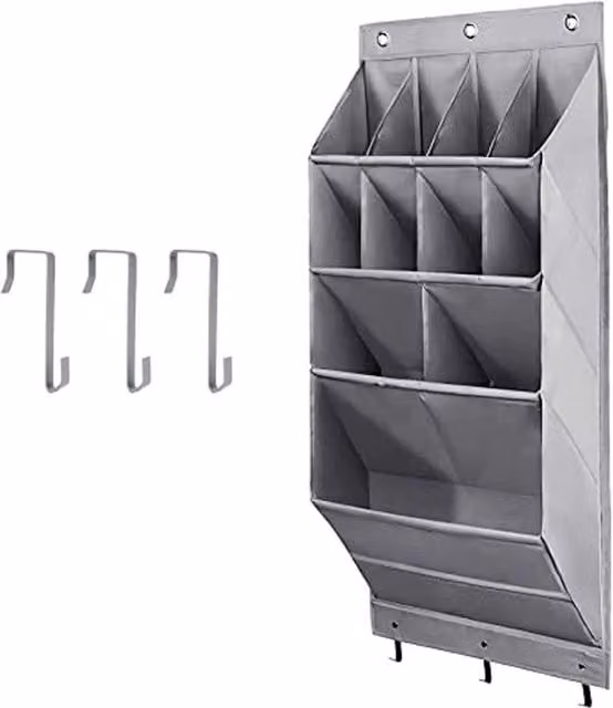 Nordara 11 Pocket Over Door Hanging Shoe Rack Organiser in Grey – 1