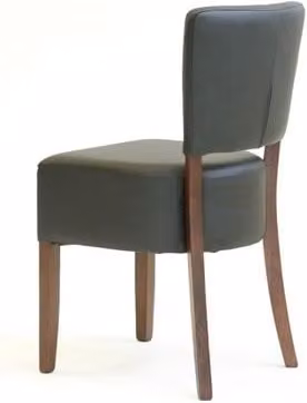 netfurniture Tompy Black Faux Leather Padded Dining Chair