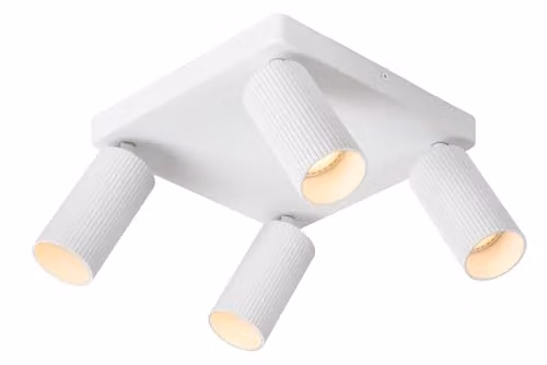 Lucide Netlighting Clubs Modern Square Ceiling Spotlight, White, 4xGU10, Adjustable and Dimmable – 1