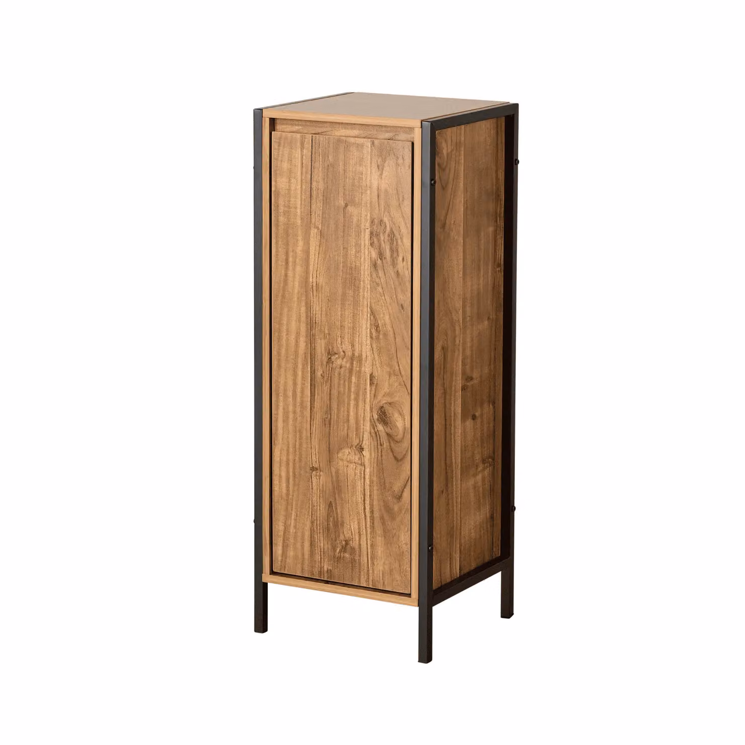 Home Source Locastra 3 Tier Bathroom Floor Cabinet Storage Organiser, Modern Dark Brown and Black, W/D/H: 28.0 x 30.0 x 80.0 cm – 4