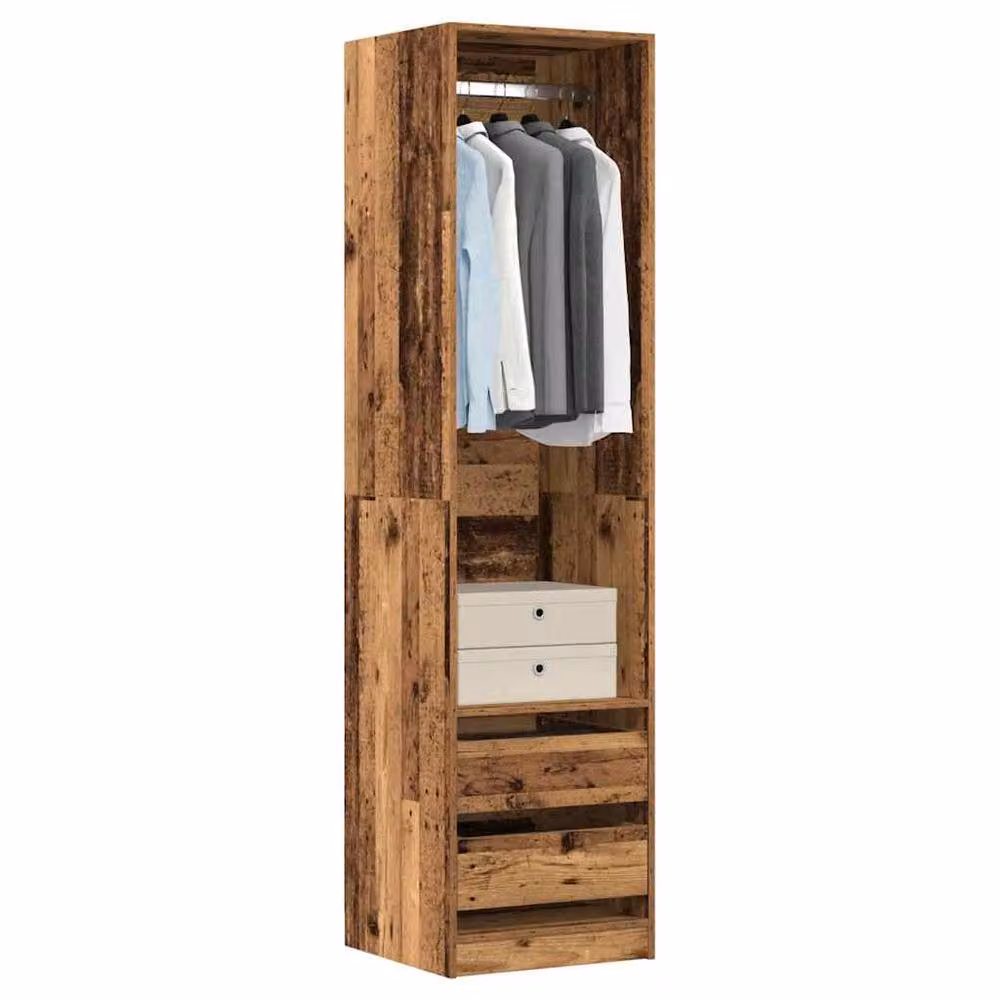 Berkfield Home Old Wood Wardrobe in Brown, W/D/H: 50 x 50 x 200 cm – 2