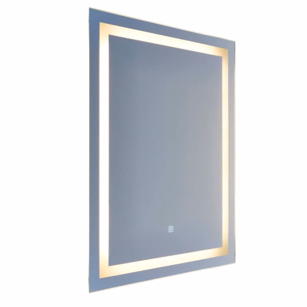 First Choice Lighting Stewart Set of 2 LED Bathroom Mirrors, Touch Operated, Warm White, W: 80 cm, H: 60 cm – 2