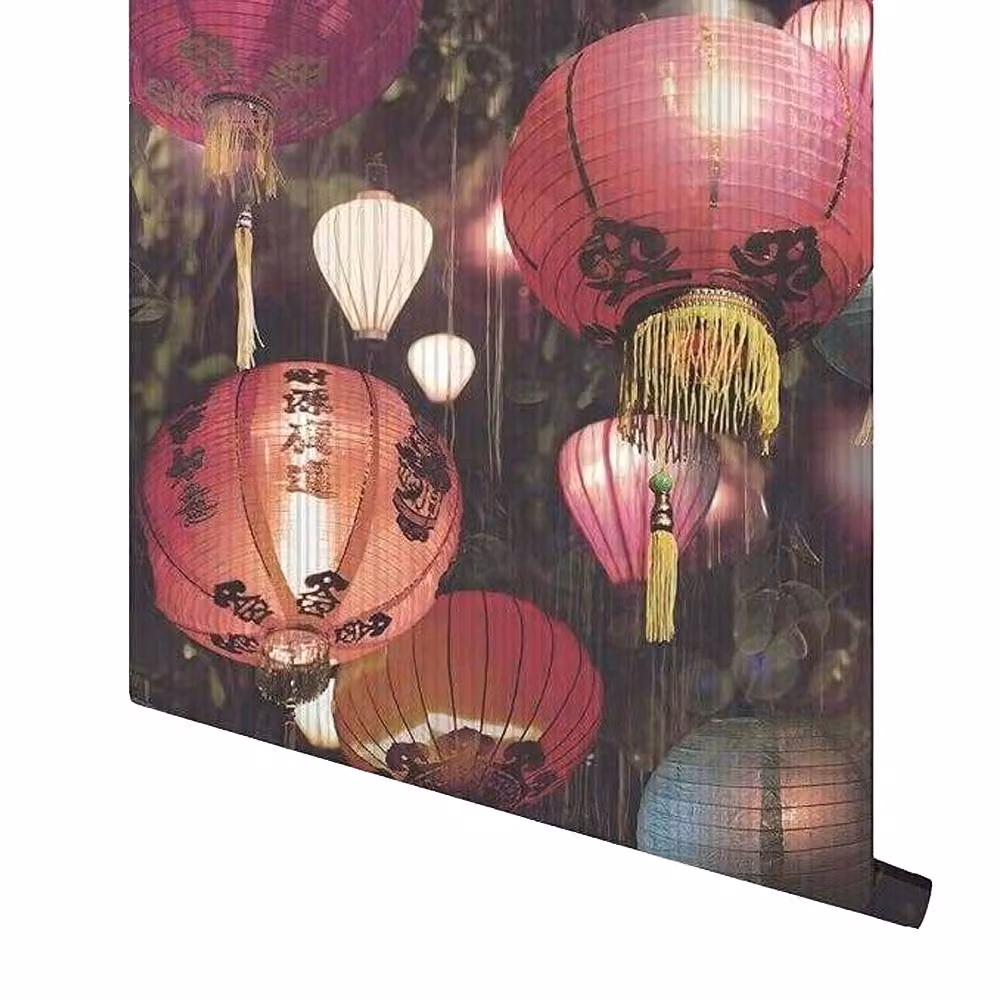 Arthouse Tian Lantern Multicolour Oriental Typography Vinyl Wallpaper – 3