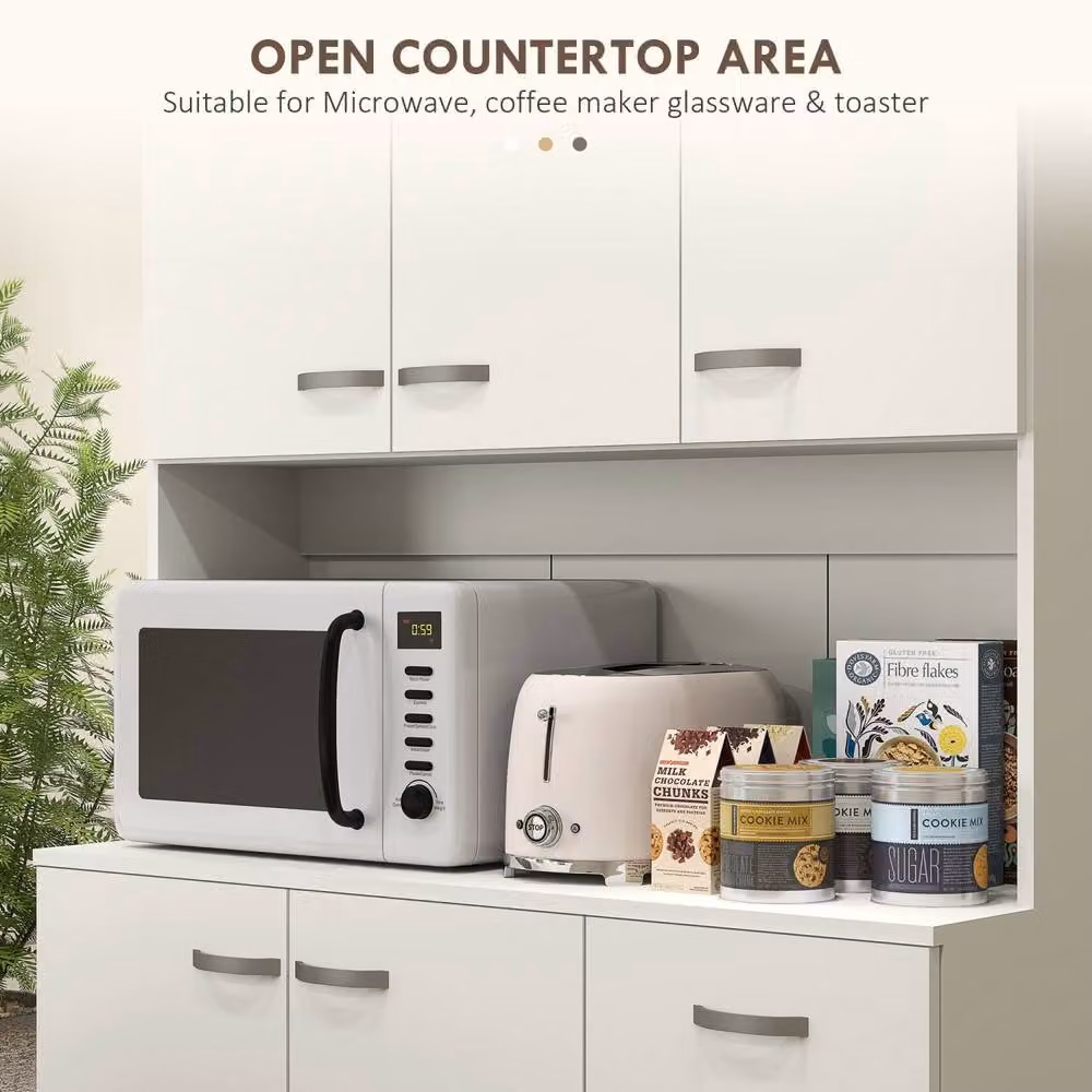 Wyld Haus Rasu Freestanding Kitchen Pantry Cabinet, White, H 180 cm x W 39 cm x D 40 cm – 4