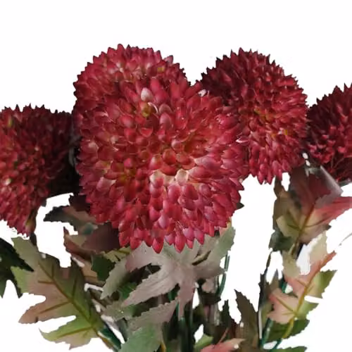 Leaf Pink Large Ball Dahlia Artificial Flower Stem, 70 cm – 4