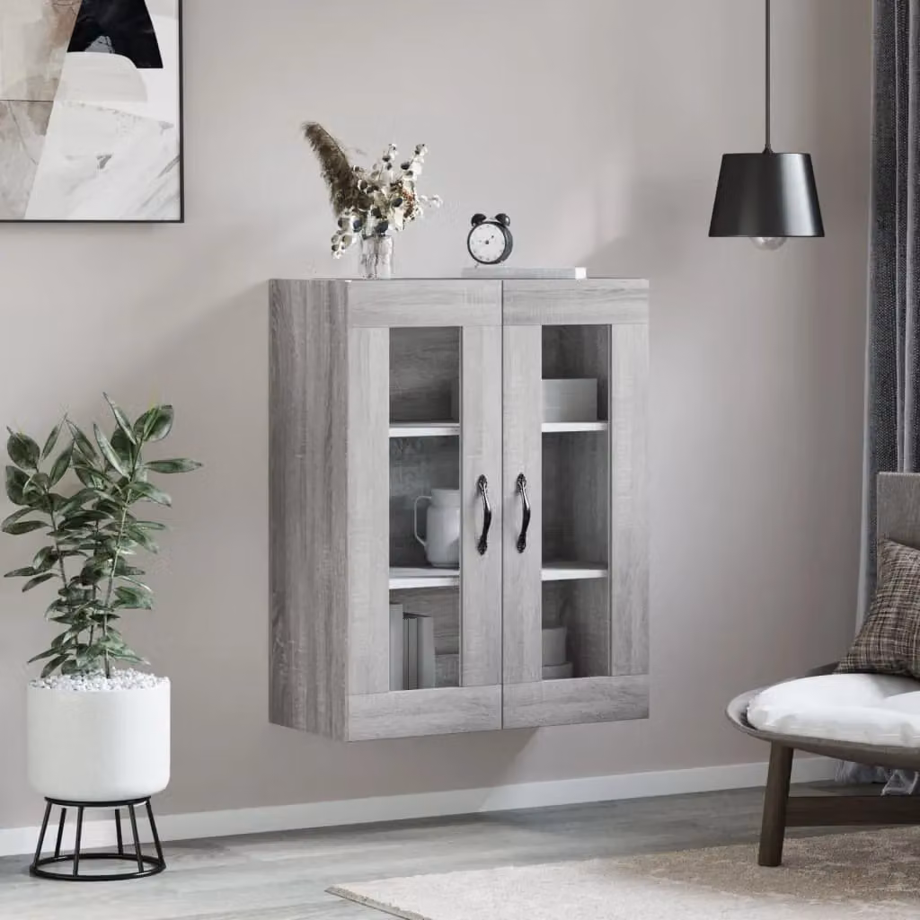 Berkfield Home Wall Mounted Cabinet in Grey Sonoma, W: 69.5 cm, D: 34 cm, H: 90 cm – 3