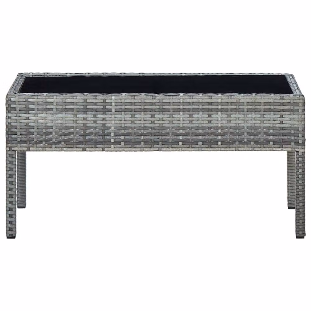 Berkfield Home Grey Poly Rattan Garden Table W/D/H: 75 x 40 x 37 cm – 2