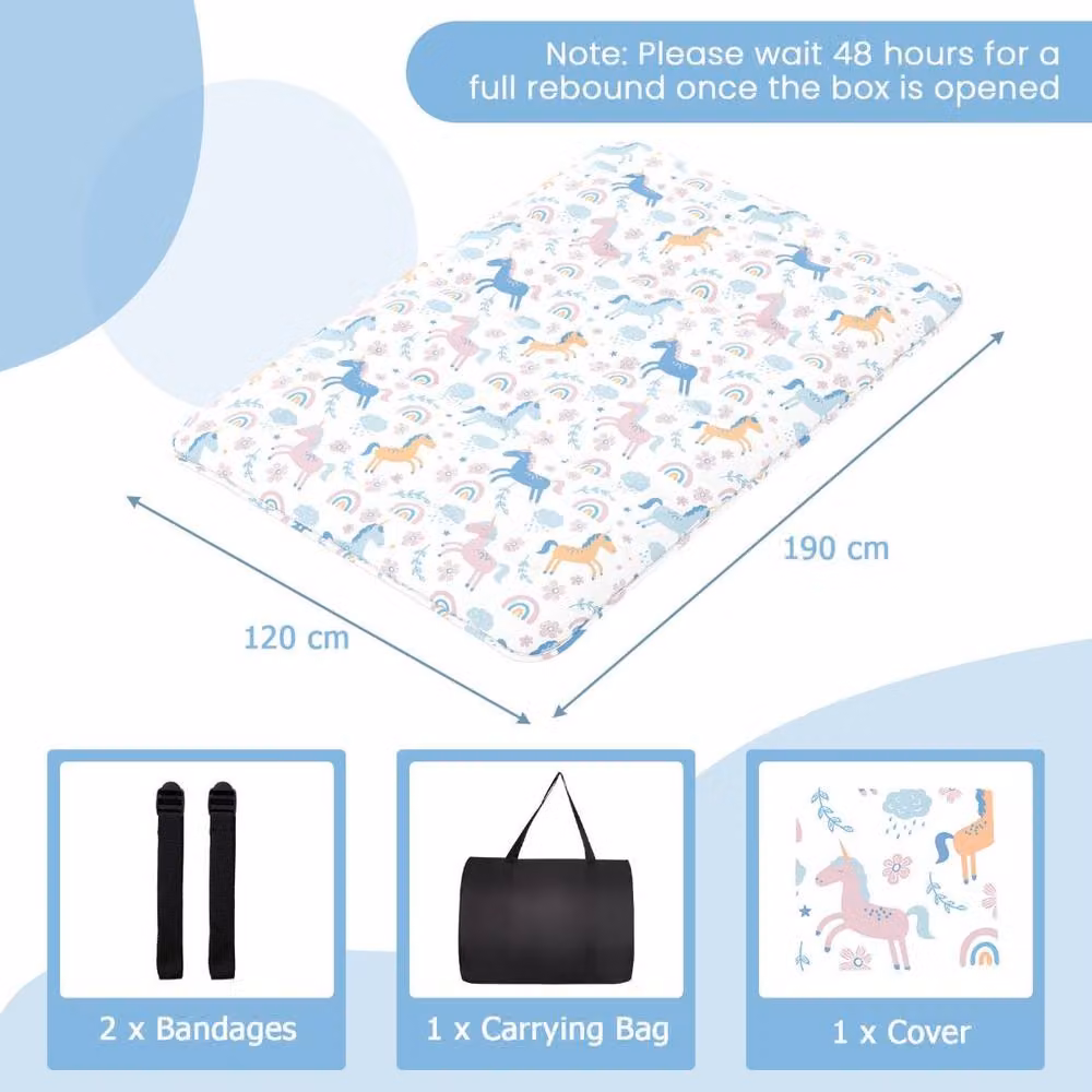 Costway Japanese Floor Futon Mattress in Multicolour, W/D/H: 190 x 120 x 10 cm – 2
