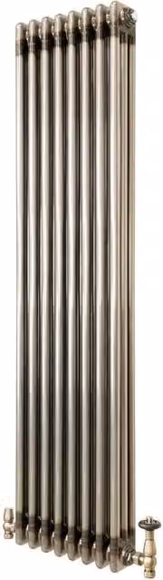 Monstershop Traditional 3 Column Steel Radiator and Integrated Valves, Silver, H: 150 cm x W: 38 cm x D: 38 cm – 1