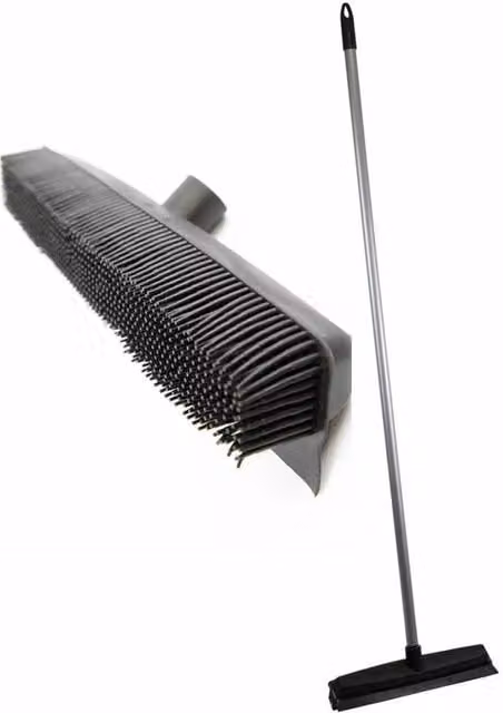 Nordara Heavy Duty Black Rubber Broom Pet Hair Remover with 1.2m Handle – 1