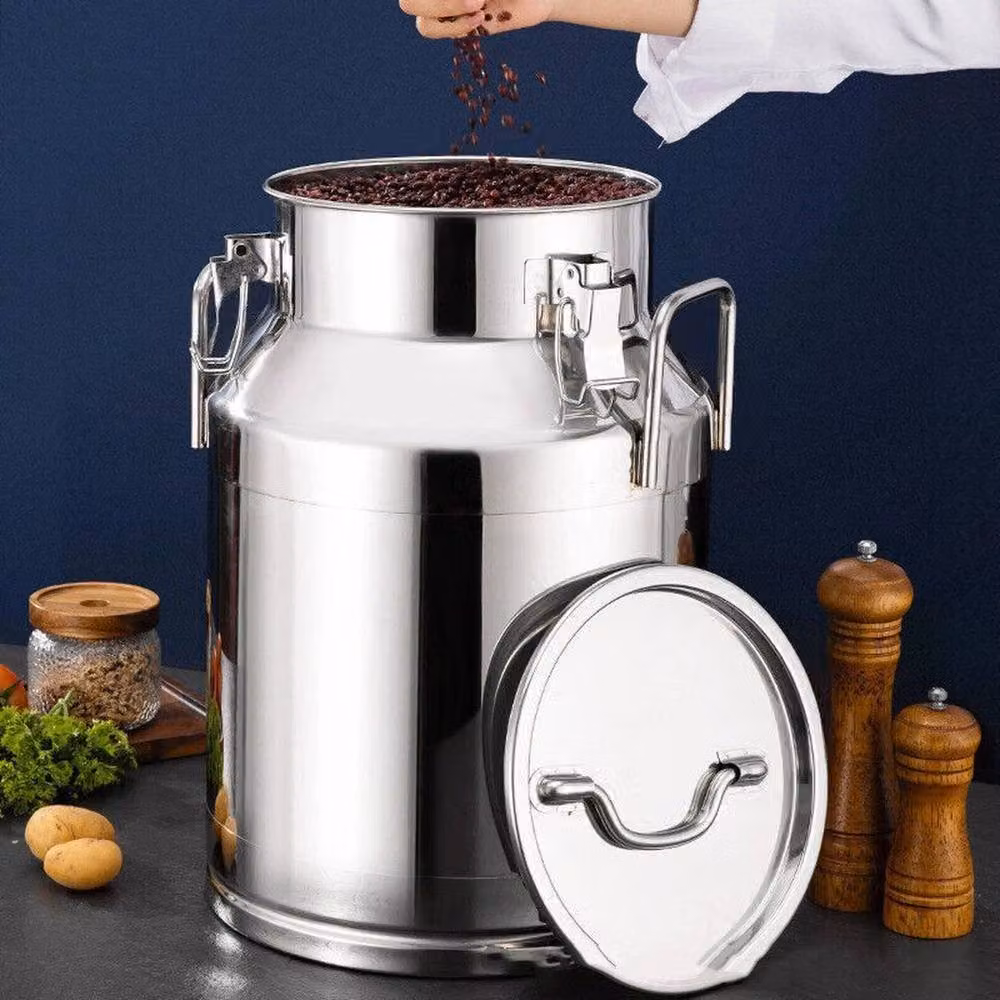 FORGEVIO 28L Large Stainless Steel Milk Can with Clamp in Silver – 3