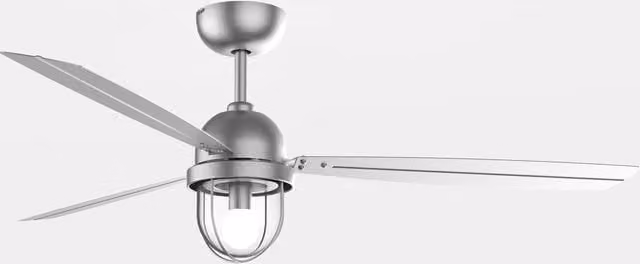 Netlighting Mariner LED Ceiling Fan in White and Satin Nickel with E27 Lamp