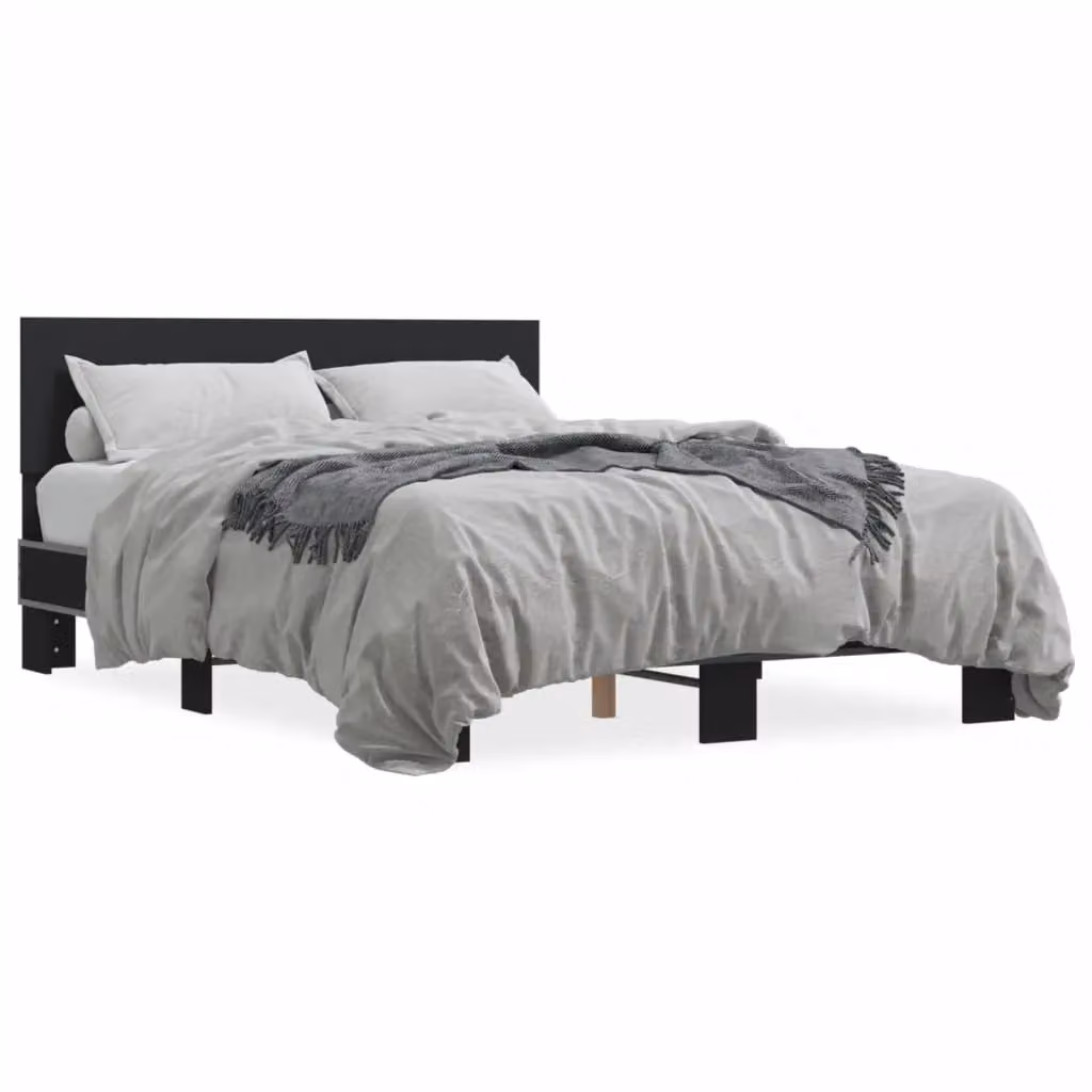 Berkfield Home Small Double Bed Frame in Black, W/D/H: 120 x 200 cm – 2