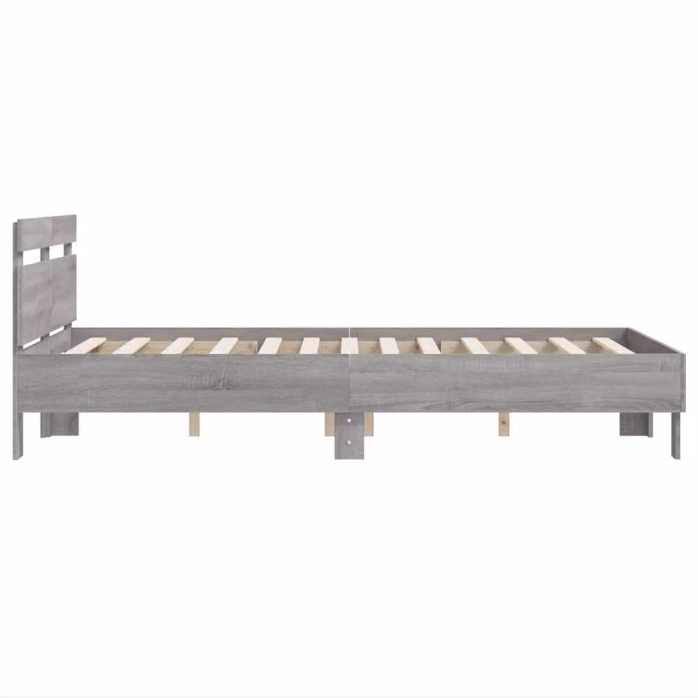 Berkfield Home Double Bed Frame in Grey Sonoma, W: 135 cm, L: 190 cm – 3