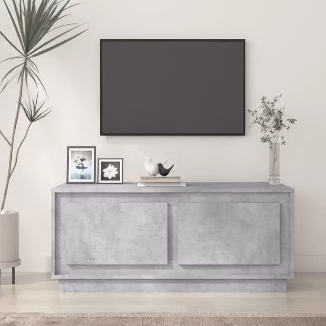 Berkfield Home Modern Rectangular Coffee Table in Concrete Grey, W/D/H: 102 x 50 x 44 cm – 1