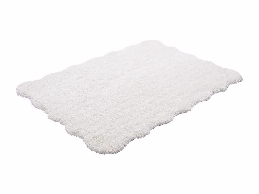 Vente-unique Nerida Long Pile Shaggy Rug with Wavy Edges in White, W/D/H: 200 x 290 x 3.8 cm – 2