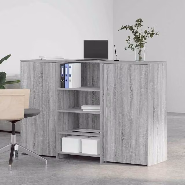 Berkfield Home Grey Sonoma Reception Desk, W/D/H: 155 x 50 x 103.5 cm – 1