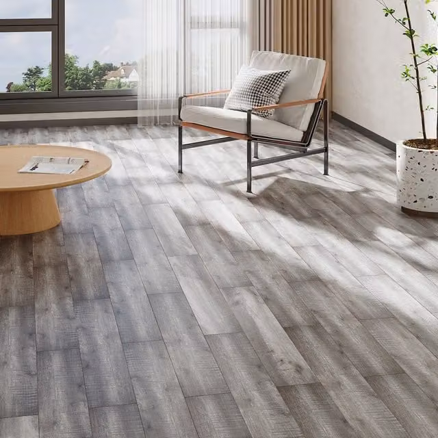 Lifeideas Set of 36 Self Adhesive Wood Look PVC Flooring Planks in Brown and Grey