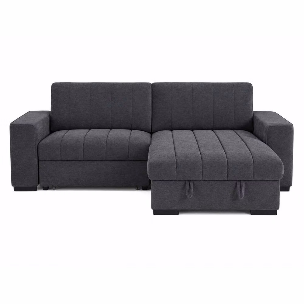 Furnishings For Less UK Frankie Grey Reversible Universal Corner Sofa Bed with Storage, USB Charging and Cupholder – 3