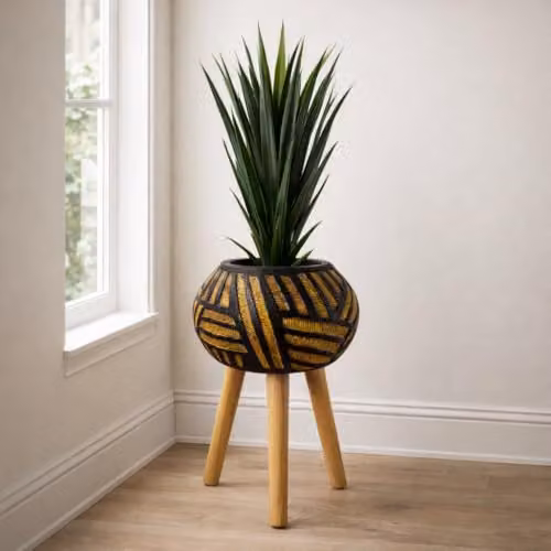 Leaf Extra Large Square Cachepot Planter, W/D/H: 34 x 34 x 45 cm