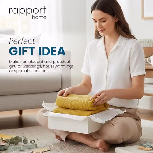 Rapport Home Royal Velvet 2 Piece Pure Cotton Bath Sheet Set in Ochre Yellow, W: 90 cm, H: 140 cm – 3