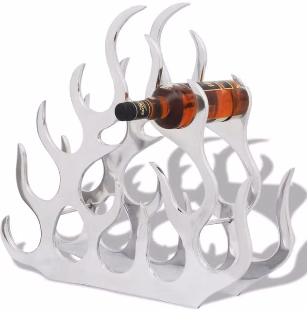 Berkfield Home Silver Aluminium Wine Stand for 11 Bottles