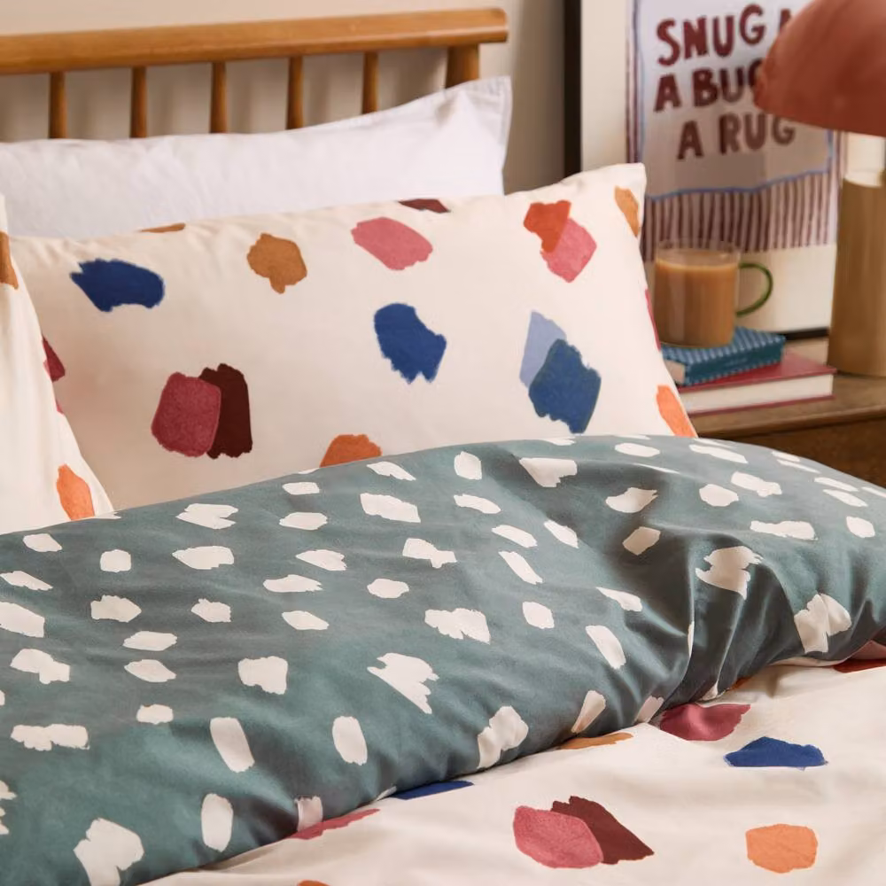 Riva Home Duvet Day Astrid Reversible Dotted Duvet Cover Set, Petrol Multicolour, W/H: 140 x 200 cm – 3