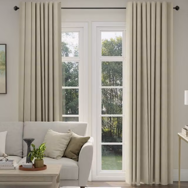 ANTE DECOR Altro Made To Measure Blackout Boucle Fabric Curtains in Pearl