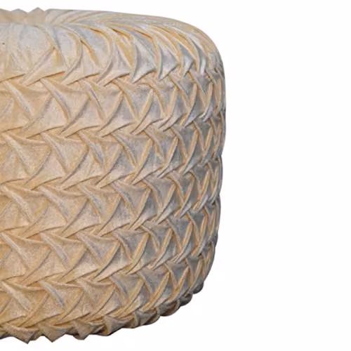 Artisan Furniture White Velvet Cylindrical Pouffe H 46 cm x W 33 cm x D 33 cm – 3