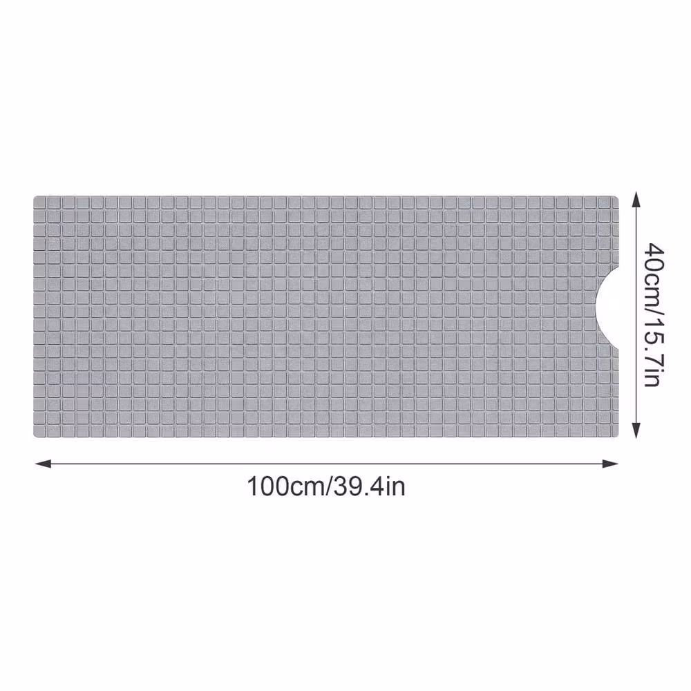 NESTLUNE Grey Non-Slip Quick Drying Bathtub Mat, W: 100 cm, D: 40 cm – 2