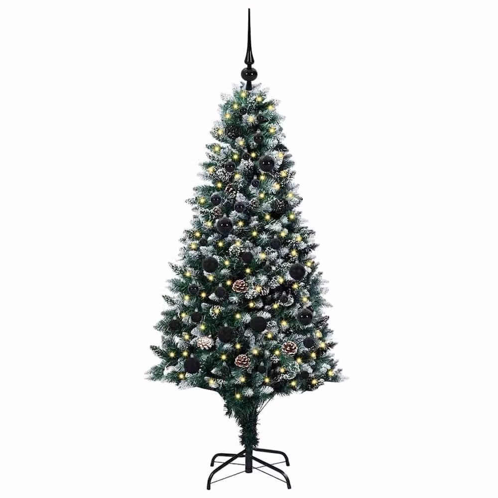 Berkfield Home Artificial Green Christmas Tree with 150 Warm White LEDs and Stand, Height: 150 cm – 3