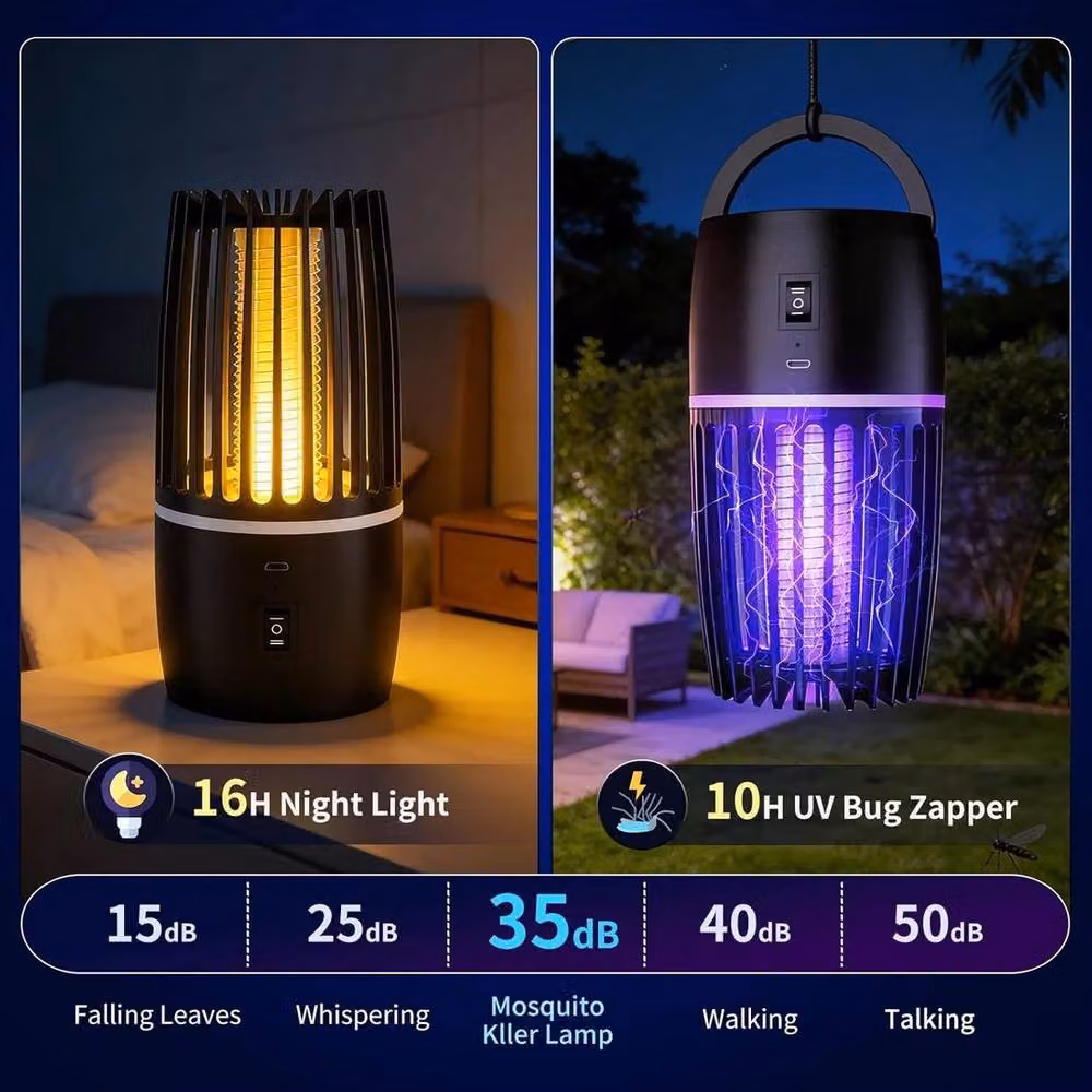 NESTLUNE Electric Mosquito Bug Zapper Lamp in Black, W/D/H: 100 x 15 x 15 cm – 4