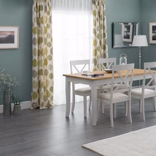 Julian Bowen Davenport Rectangular Oak and Grey Dining Table, W: 150 cm, D: 90 cm, H: 75 cm – 2